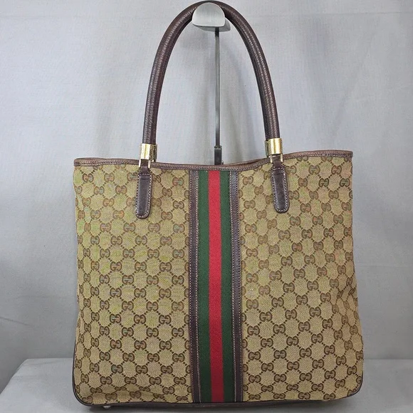 ✨️GUCCI GG Canvas Web Sherry Line Tote Bag - Picture 2 of 16